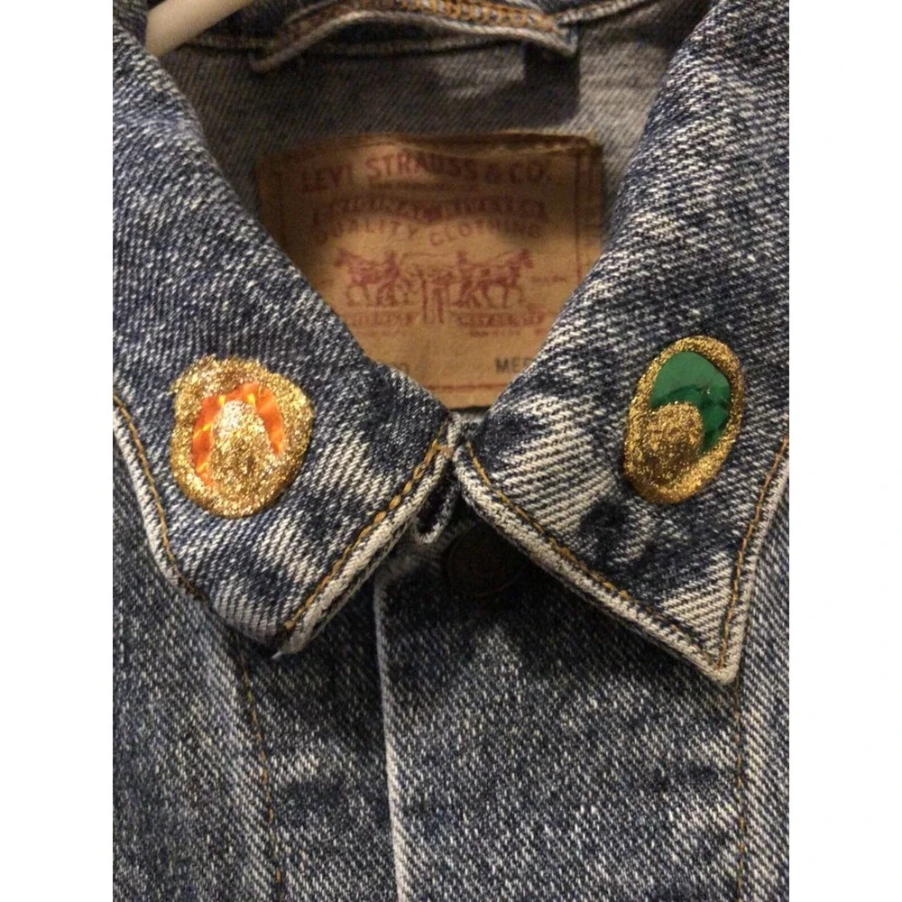 Vtg Levis Trucker Jacket Men's‎ M Blue Denim 70507-4890 Mickey Mouse World Tour